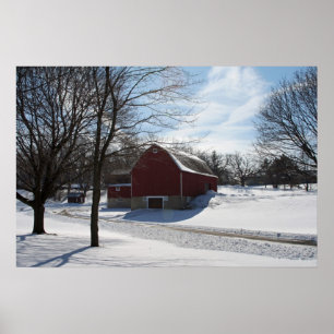 Winter Barn Poster