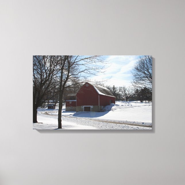 Winter Barn Wrapped Canvas (Framsida)