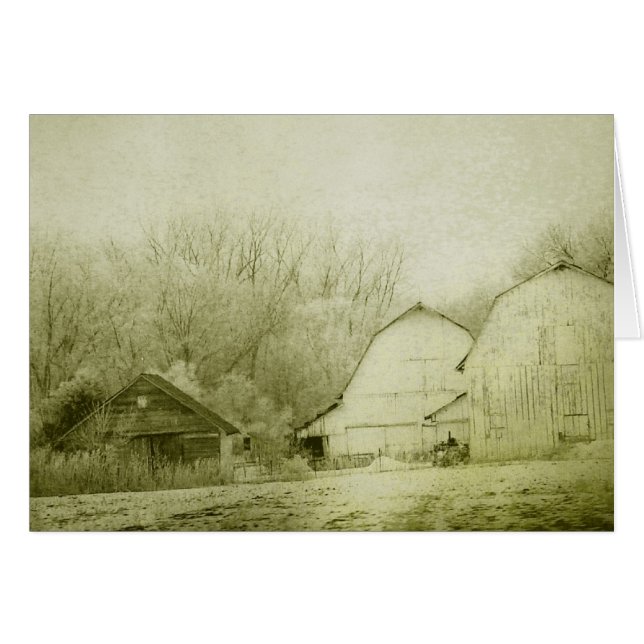 Winter Barns Hälsningskort (Framsidan Horizontal)