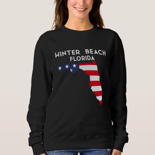 Winter Beach Florida USA State America Travel Flor T Shirt (Framsida)
