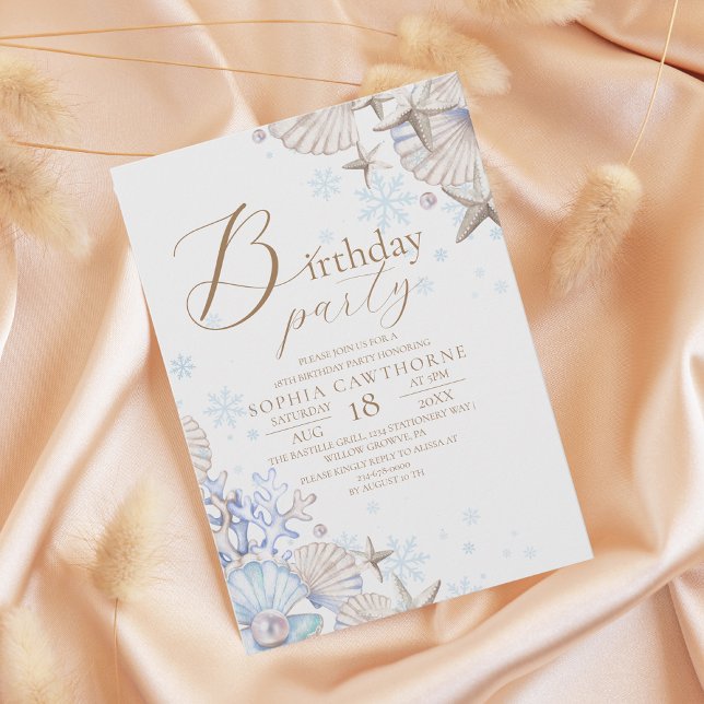 Winter Beach Theme 18th Birthday Party Inbjudningar (Skapare uppladdad)