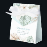 Winter Beach Wedding Presentaskar<br><div class="desc">Använda de här favoritlådorna vid ditt vinterbröllop med den vackra tropiska löven och poinsettisen. Färg används bland annat,  skifferblått,  grönt av skog,  elfenben och tan.</div>