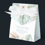 Winter Beach Wedding Presentaskar<br><div class="desc">Använda de här favoritlådorna vid ditt vinterbröllop med den vackra tropiska löven och poinsettisen. Färg används bland annat,  skifferblått,  grönt av skog,  elfenben och tan.</div>