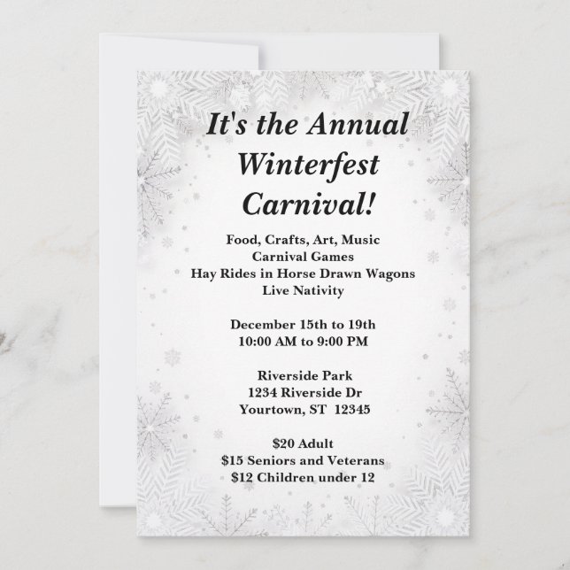 Winter Beauty jul Party Inbjudningar (Framsida)