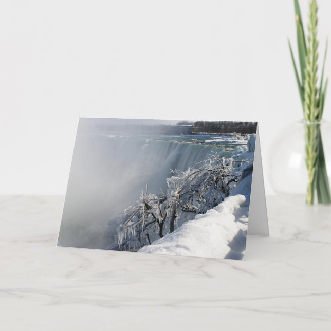 Winter Beauty: Niagara Falls med julverte Helgkort (Framsida)