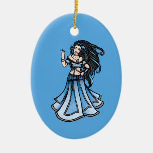 Winter Belly Dancer Goddess Julgransprydnad Keramik