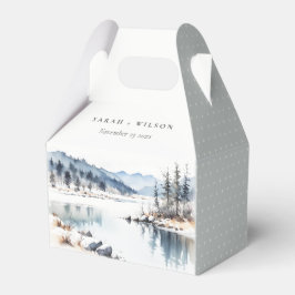 Winter-berget Snö Sjö landskapet Bröllop Presentaskar