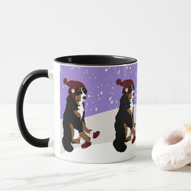 Winter Bernese Mountain Hund  Mugg (Med munk)