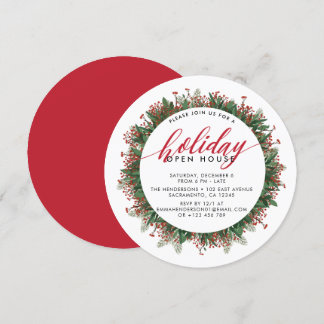 Winter Berries Festive Helgdag Open House Inbjudningar