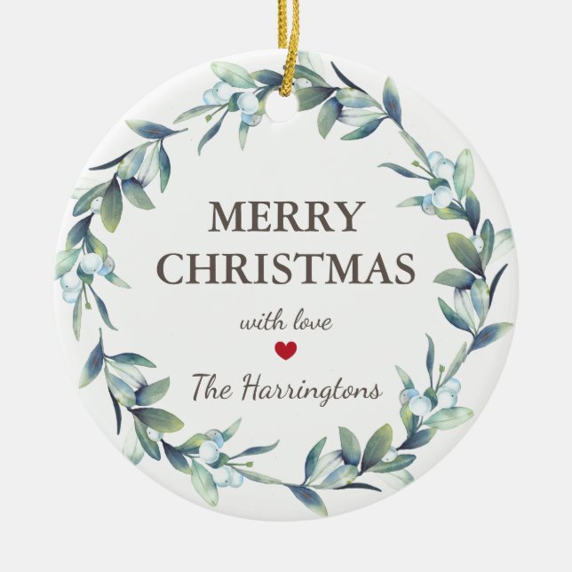 Winter Berries God jul Helgdag Julgransprydnad Keramik (Framsidan)