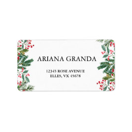 Winter Berries Gräs Cone Greenery Bröllop Adressetikett