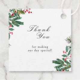 Winter Berries Gräs Cone Greenery Bröllop Gåvor Etiketter