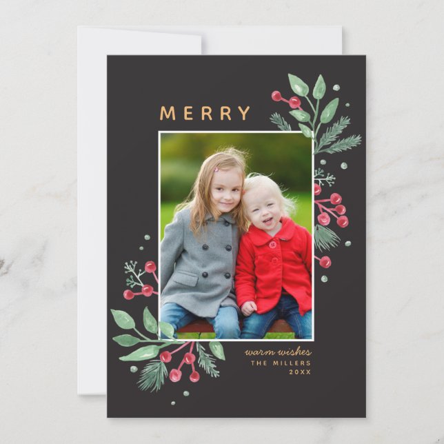 Winter Berries Greenery God jul Photo (Framsida)