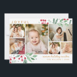 Winter Berries Greenery jul Multi-Photo<br><div class="desc">Festive och painterly helgdag card med vår exklusiv vattenfärg vinter botanicals och bär konstverk till ram och markera ditt foto. Det här multifotokollaget belyser 6 av dina foton. All text är helt anpassade.</div>