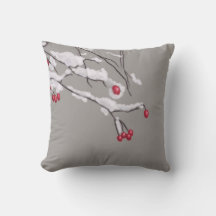 Winter Berries Grenar täckt i Snö