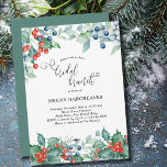 Winter Berries Holly Watercolor Möhippa Brunch Inbjudningar<br><div class="desc">Vinter inbjudningskort för möhippan för en möhippa brunch med vattenfärgskonstruktion och kalligrafi av elegant. Den här konstruktionen har vinterbär, holly, gräs och evergreen grey. Ett vackert val för en vinter- eller juldusch. Bläddra i min vinterbärsamling för att hitta matchande artiklar eller meddela mig om du vill skapa de mallar du...</div>
