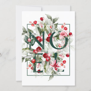 Winter Berries Jul-Brev NOEL HELGDAG Julkort