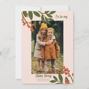 Winter Berries Photo Helgdag Card Julkort