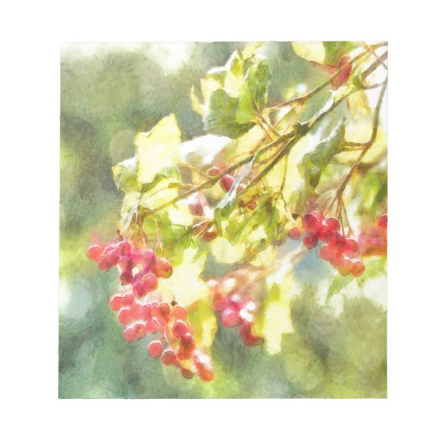Winter Berries Watercolor Anteckningsblock (Framsida)