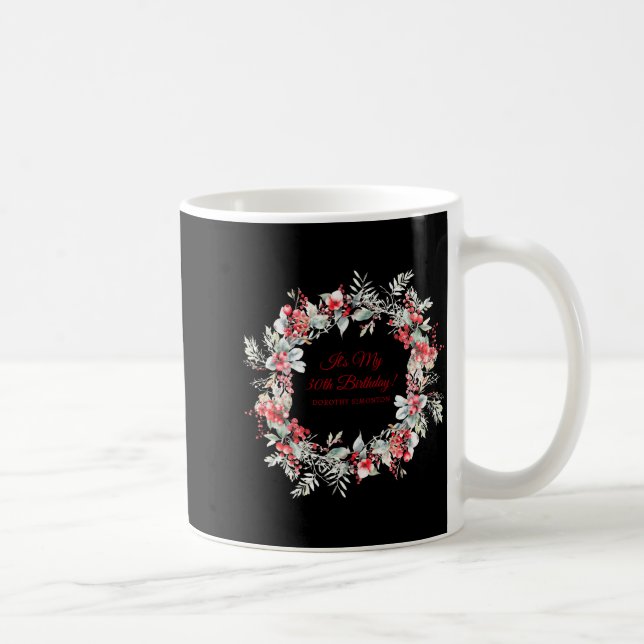 Winter Berry 30th Birthday Elegant  Kaffemugg (Höger)