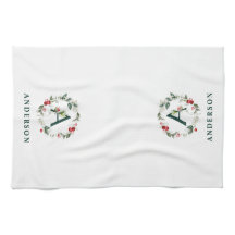 Winter Berry A Monogram Personlig Kitchen Towel