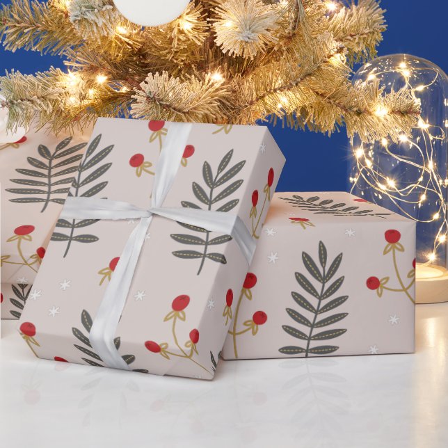 Winter Berry Botanical jul Presentpapper (Helgdagar)