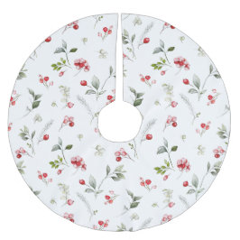 Winter Berry Botanical Träd Skirt Julgransmatta Borstad Polyester