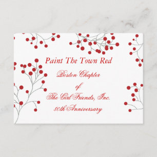 Winter Berry Helgdag Red & White OSA Kort