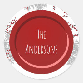 Winter Berry Namn Runt Klistermärke