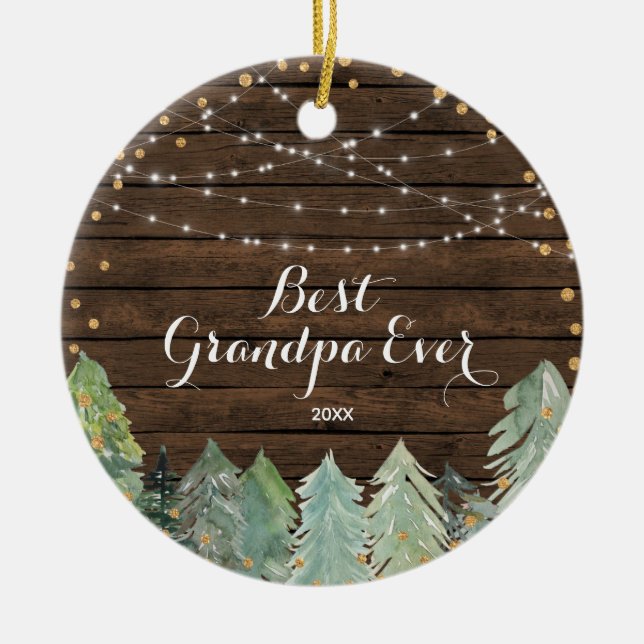 Winter Best Grandpa All Personlig Ornament (Framsidan)