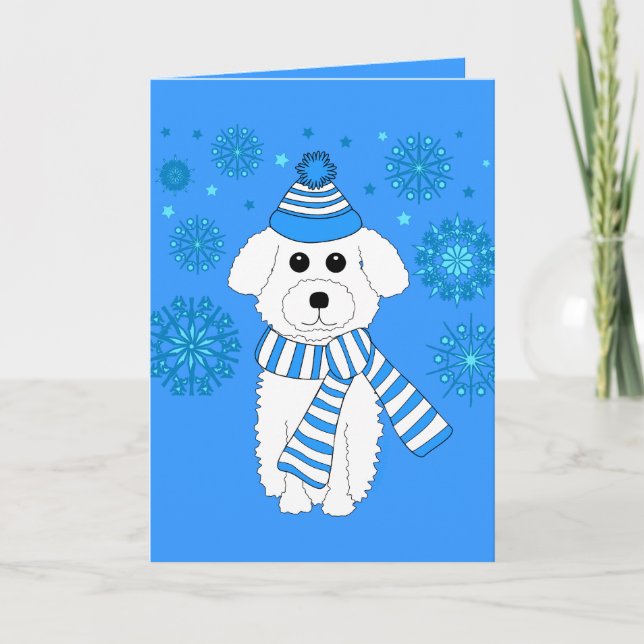 Winter Bichon Helgkort (Framsida)