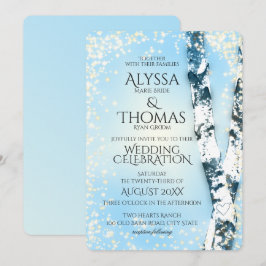 Winter Birch Bröllop Inbjudningar