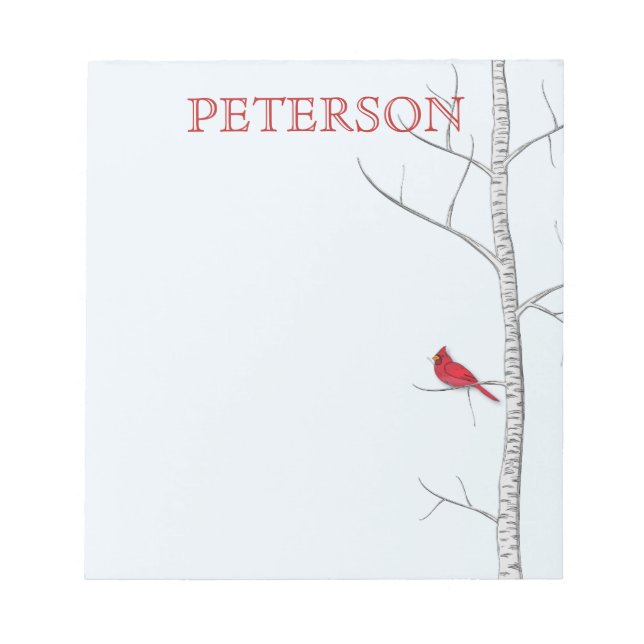 Winter Birch Träd Note Pad Anteckningsblock (Framsida)