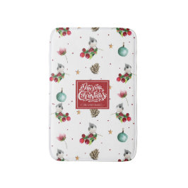 Winter Bird-jultuftad Titmus-Personlig Badrumsmatta