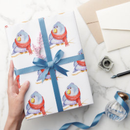 Winter Bird med Scarf Presentpapper