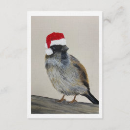 Winter bird with Santa hat - Original Artwork Inbjudningar