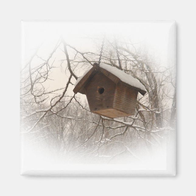 Winter Birdhouse Magnet (Framsidan)