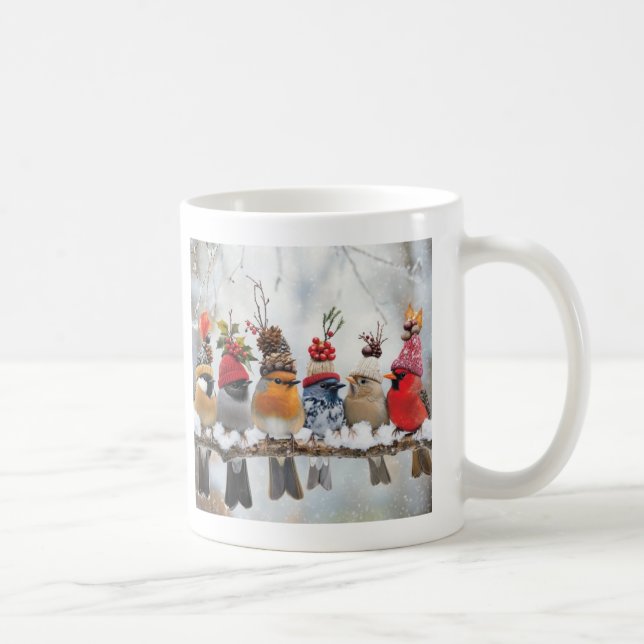 Winter Birds, birdlovers-mugg, gifts-for-her, Kaffemugg (Höger)