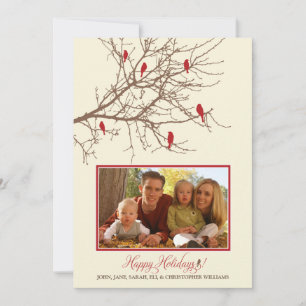 Winter Birds Family Helgdag Card (måndag) Julkort
