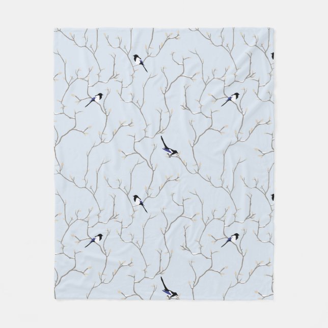 Winter BIrds Fleecefilt (Framsidan)