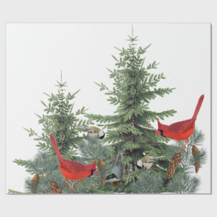 Winter Birds Forest Cardinal Chickadee Nuthatch Presentpapper