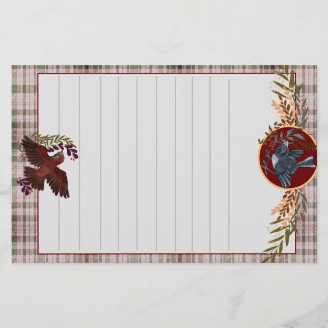 Winter Birds Stationery Brevpapper (Framsida)