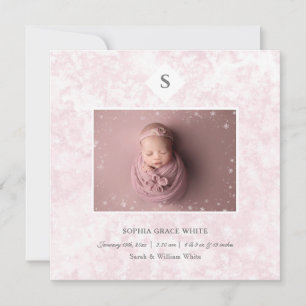Winter Birth Notice of Flicka Meddelande