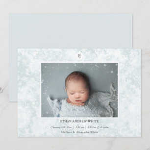 Winter Birth Notice of Pojke Meddelande