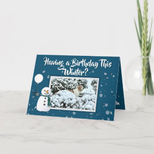 Winter Birthday Card Snö & Beval Basset Hound Kort