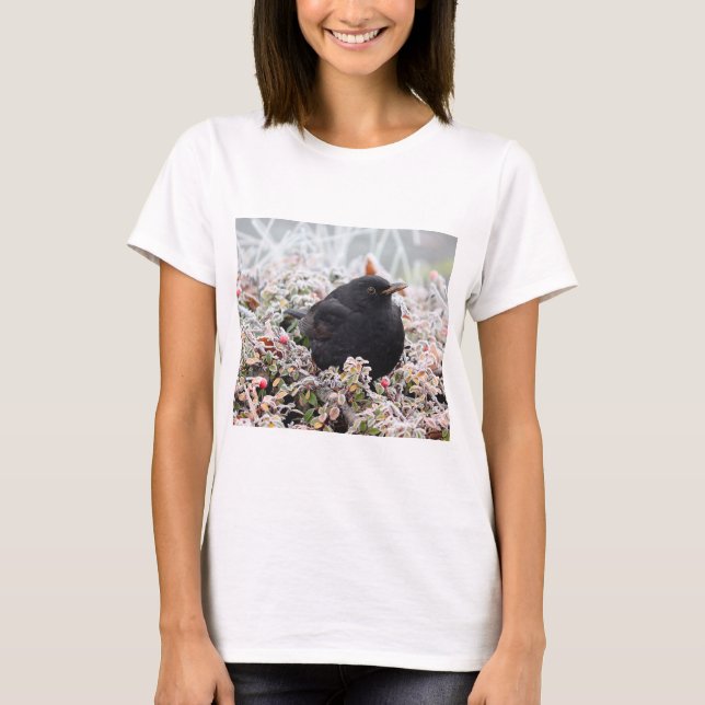 Winter Blackbird T Shirt (Framsida)