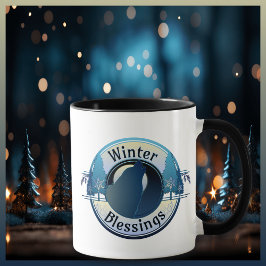 Winter Blessings Varg och Måne Badge Mugg