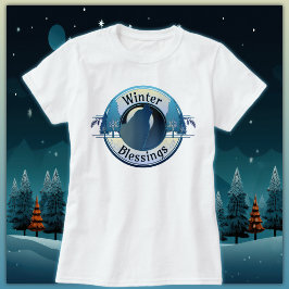 Winter Blessings Varg och Måne Badge T Shirt
