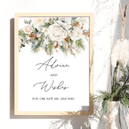 Winter Blommigt Advice och Önskemål för Newlyweds Poster