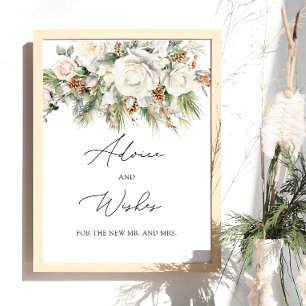 Winter Blommigt Advice och Önskemål för Newlyweds Poster